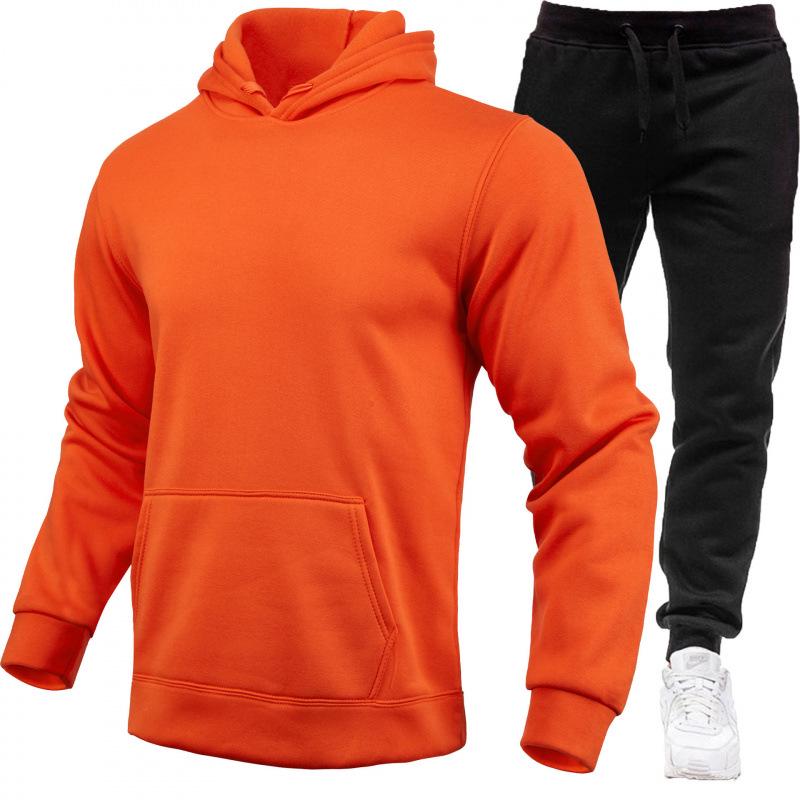 Men's Fashion Fleece Hoodie Sports Set