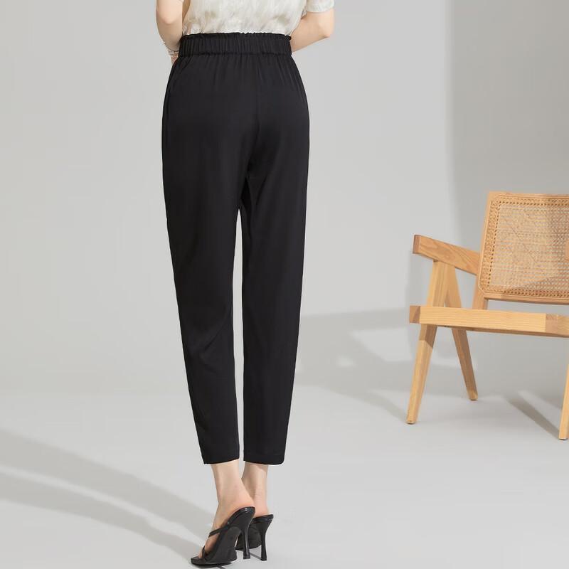 Women's Mulberry Silk Blend Straight-Leg Casual Pants