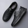 Fashion Sheos Men Casual Flat Shoes Lace Up Outdoor Soft Soled Travel Sneakers Leather Men Business Office Work Shoes Men