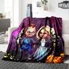 Chucky's Creepy Knife Play Flannel Blanket, Soft Polyester, Modern Design, All-Season for Camping, Travel, Gifts for holidays or birthdays