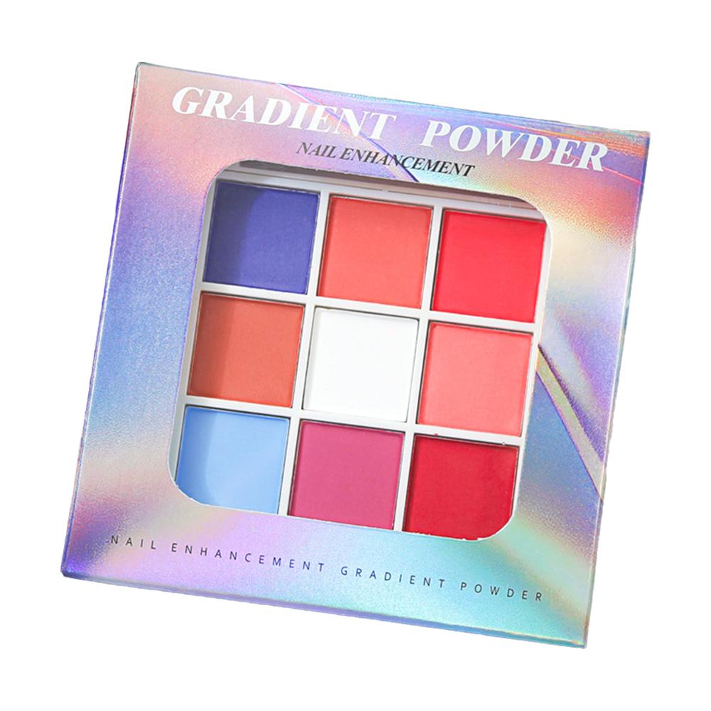 9Colors Solid Patting Nail Powders UV Polish Decoration Powder Gradient Matte Fine Pat Pat Mani R6J9