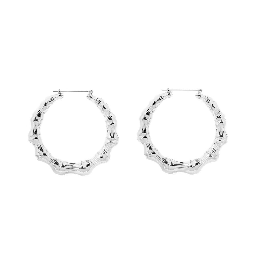 Gold Hip Hop Bamboo Hoop Earrings – Extra Large Exaggerated Circle Studs