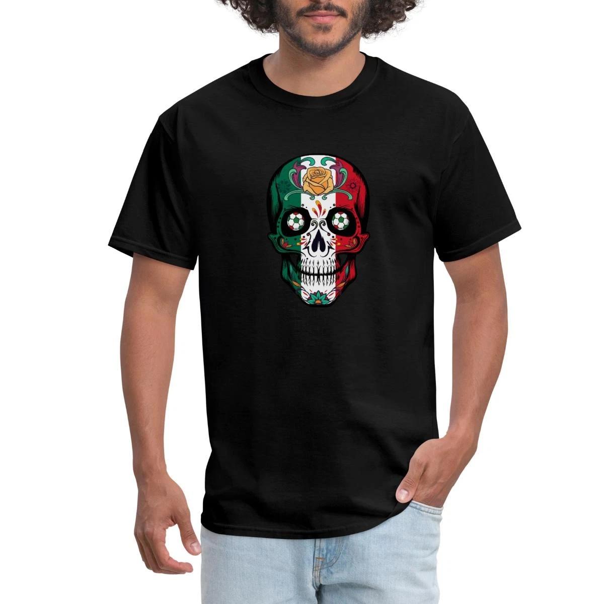Soccer Skull Mexico Fan Men s T-Shirt L
