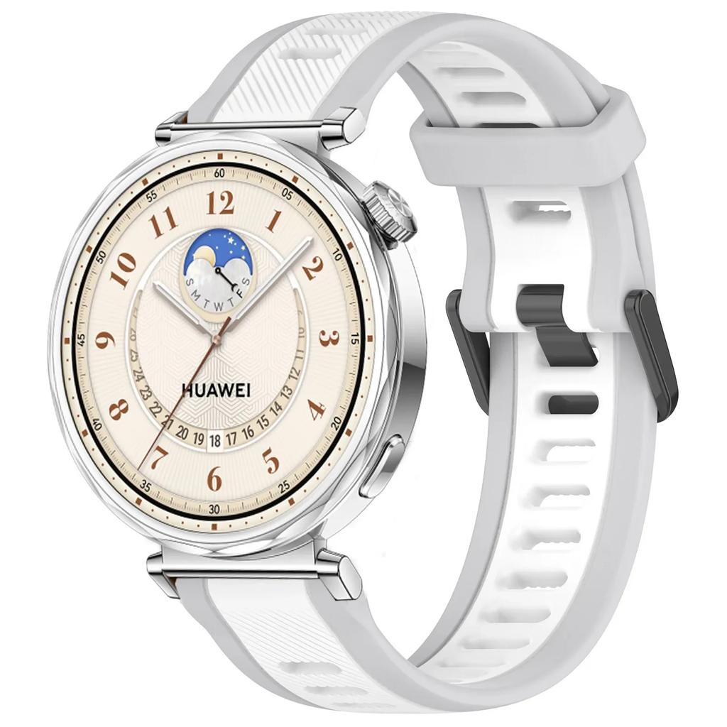 18mm Two-color Silicone Strap for Huawei Watch GT5 41mm GT5Pro 42mm Bracelet Comfortable Band for Huawei Watch GT4 41mm Correa