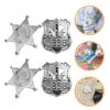 20pcs Police Badge Toy Cosplay Prop Clothes Badges Accessories Pin Party Supplies Plastic Small Badge Pin Police Badges
