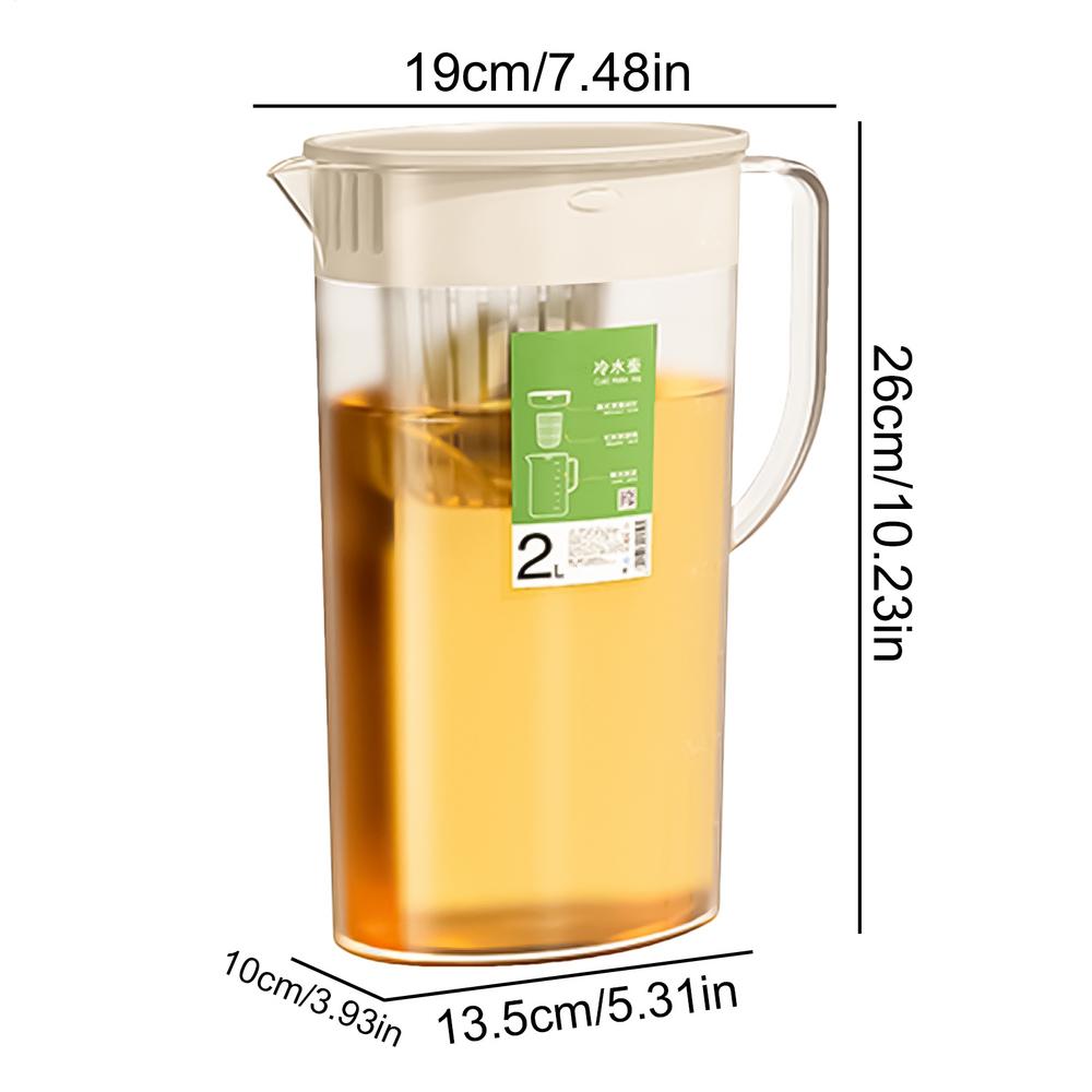 Plastic Fridge Jug 2L With Filter Lid Transparent Sealing Kettle With Handle Transparent water infuser pitcher 2l белый