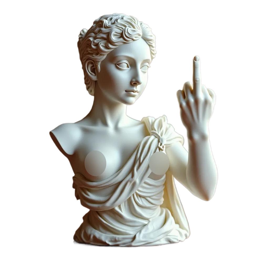 Vienna Goddess Middle Finger Funny Resin Statue Home Interior Garden Office Table Personalized Decorations Crafts Special Gifts