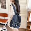 Gepunkteter Sternen-Denim-Rucksack mit hohem ästhetischem Wert, Schülerrucksack, Millennial Spicy Girl Einkaufsrucksack