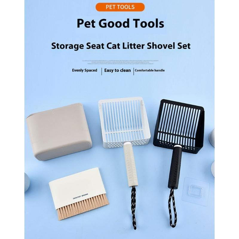 MultiPurpose Cats Litter Scoops Stainless Steel Handle for Household Cage Cleaning Litter Cleaning Tool