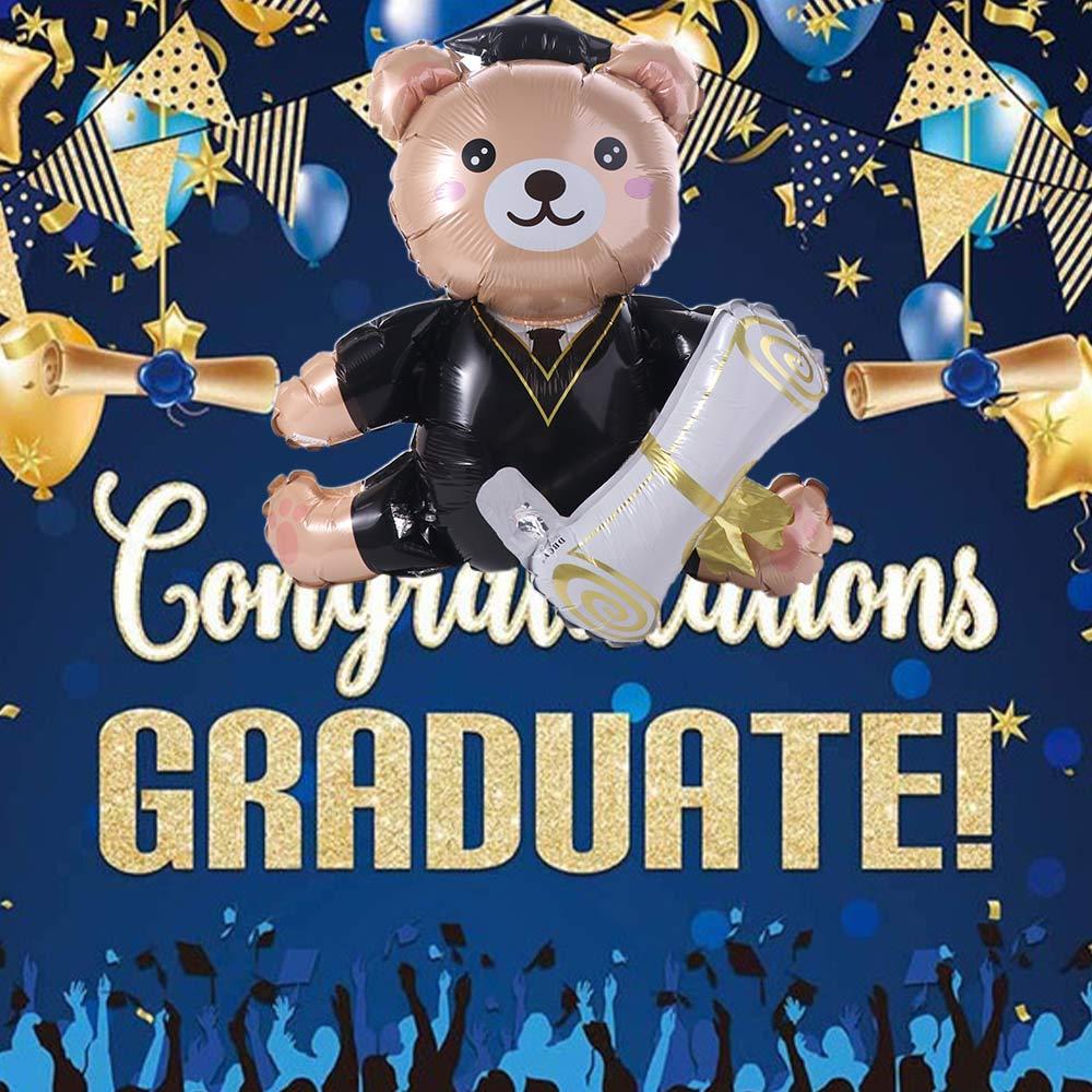 Cute Graduation Bear Balloon 96.52 cm Holding Graduation Party Balloon Aluminum Film 4D Helium Globos Decor