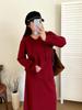 Plus Size V-neck Hooded Sweatshirt & Skirt Two-Piece Set - 2025 Winter Casual Knitwear for Women