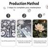Pearl Lotus Painting Kit. Painting Art Handmade Diy Home Decoration Painting. Elegant Floral Wall Decor. Luxury Pearl Embellishment.