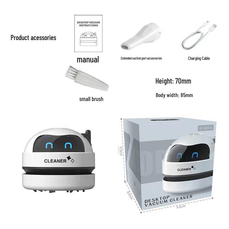 USB Rechargeable Desktop Vacuum: Mini Electric Cleaner for Crumbs, Erasers, and Keyboard Dust