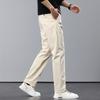 2024 New Spring And Autumn Thin Men'S Pure Cotton Slim Fit Casual Pants Autumn Off White Ice Silk Pants Straight Leg Pants