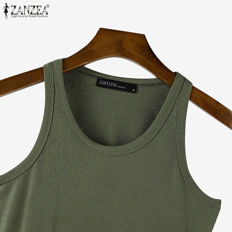 ZANZEA Women Summer U-Neck Sleeveless Tight Vest Tops