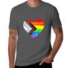 Progress Pride Flag Heart Watercolor Progress Pride Flag Pride Heart Tshirt Comfortable Daily Wear Tee