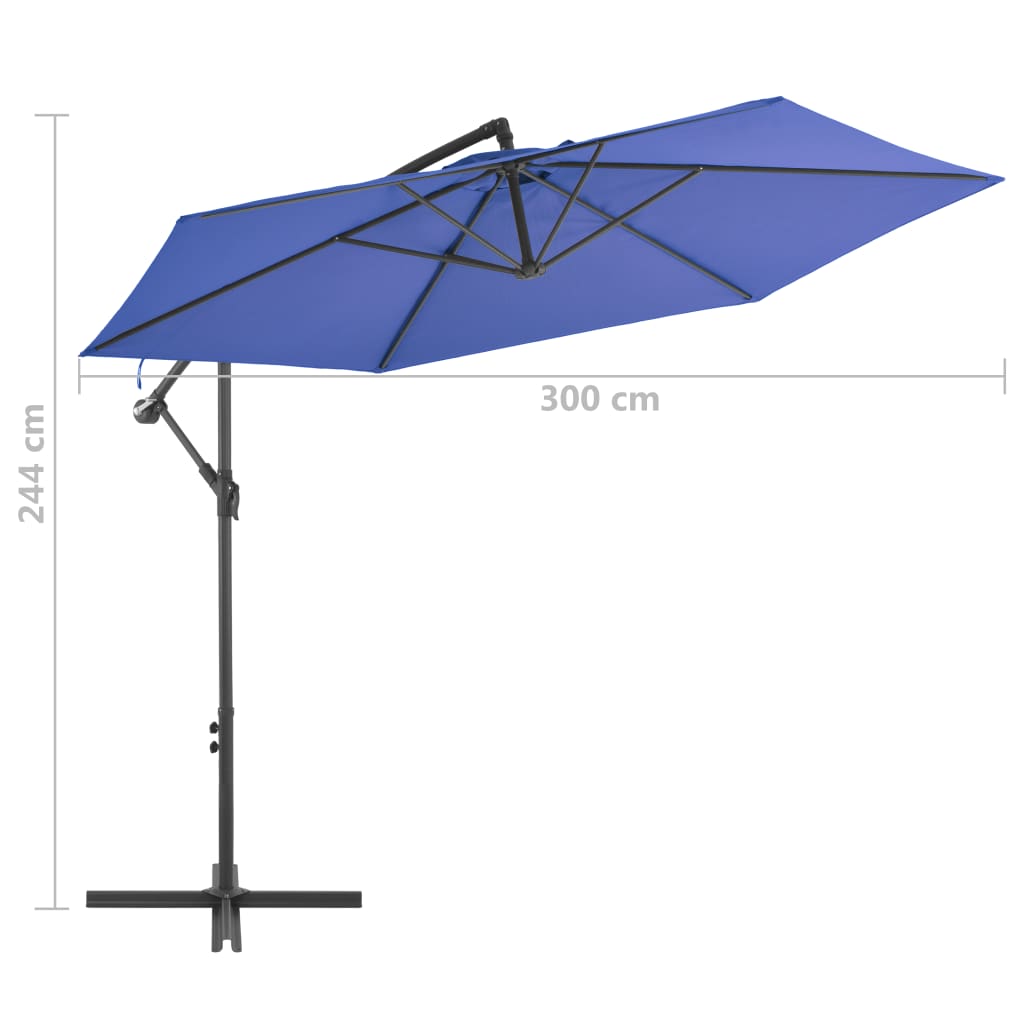Umbrella with Aluminum Mast 300 cm Blue