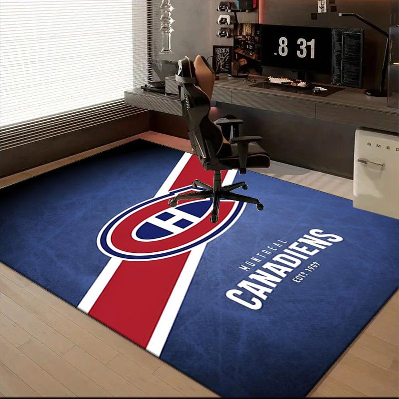 Canadiens Eishockey Team Fußmatte für Wohnzimmer, Spielzimmer, Büro, Schlafzimmer, Bürobodenmatte Verspieltes Design, Weihnachts-Fan-Geschenke