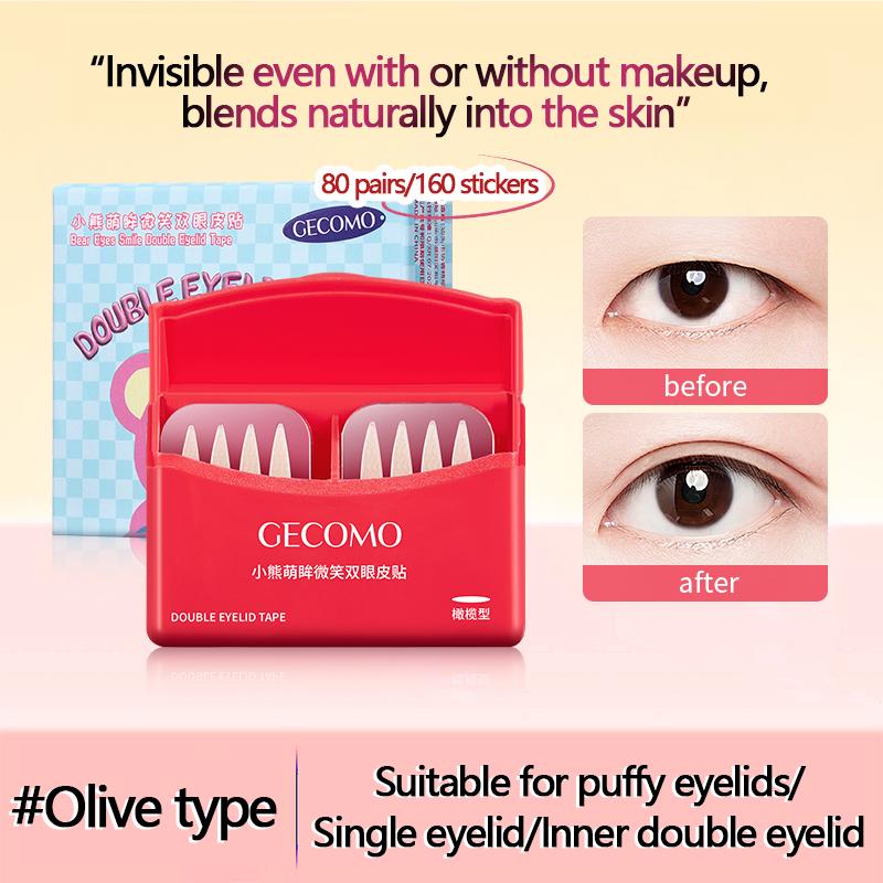 GECOMO New Double Eyelid Sticker Waterproof&Swheatproof All-Day Wear Defining For Daily Use