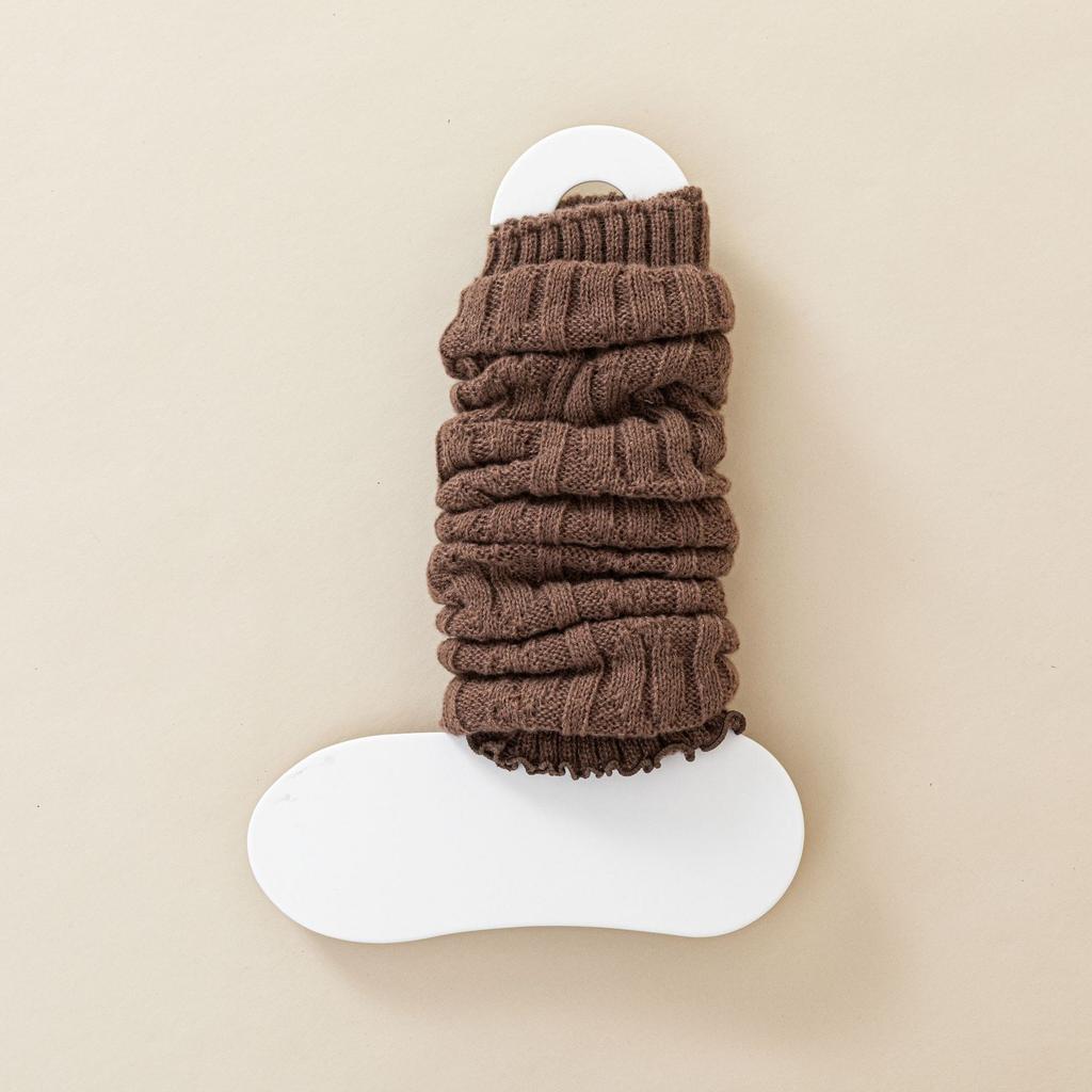 Lady Autumn and Winter Warm Solid Color Hemp Flower Wood Ear Calf Pile Stocking