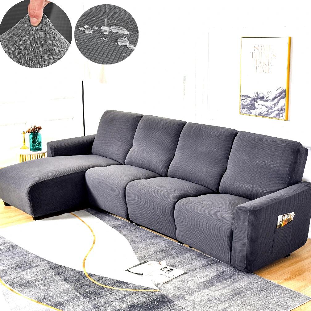

1/2/3 Seater Waterproof Elastic Recliner Sofa Cover Stretch Chair Covers Removable Couch Armchair Slipcovers Home single-seat-4pcs