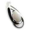 Les Trésors De Lily [G8677] - Handmade Silver Pendant 'Opal Goddess' Silver-white (rhodium-plated) - 10x20 Mm