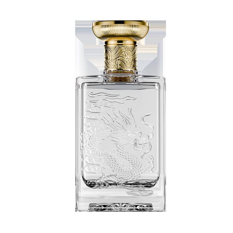 Dragon Pattern Embossed Thick Glass Baijiu Bottle - Ideal for Weddings & Banquets