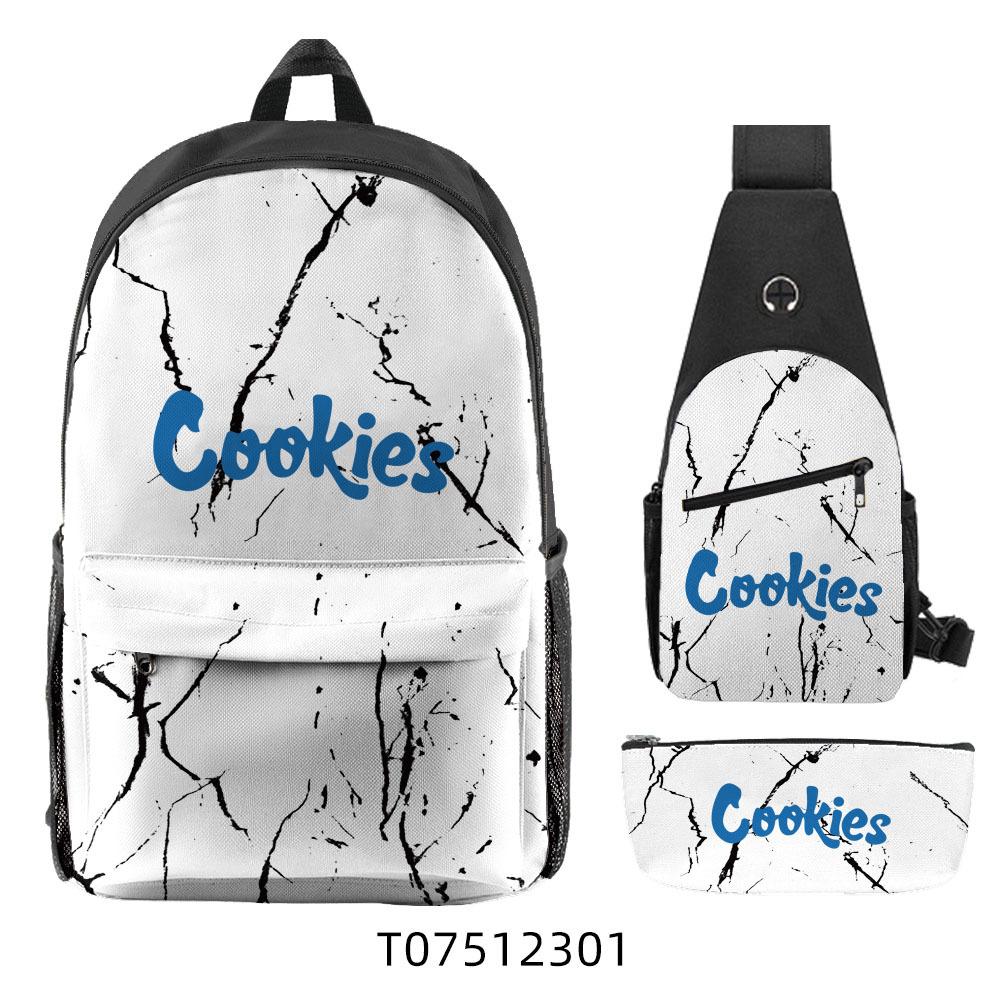 Cook Backpack Student School Bag Lightweight Polyester Backpack Three-Piece Set