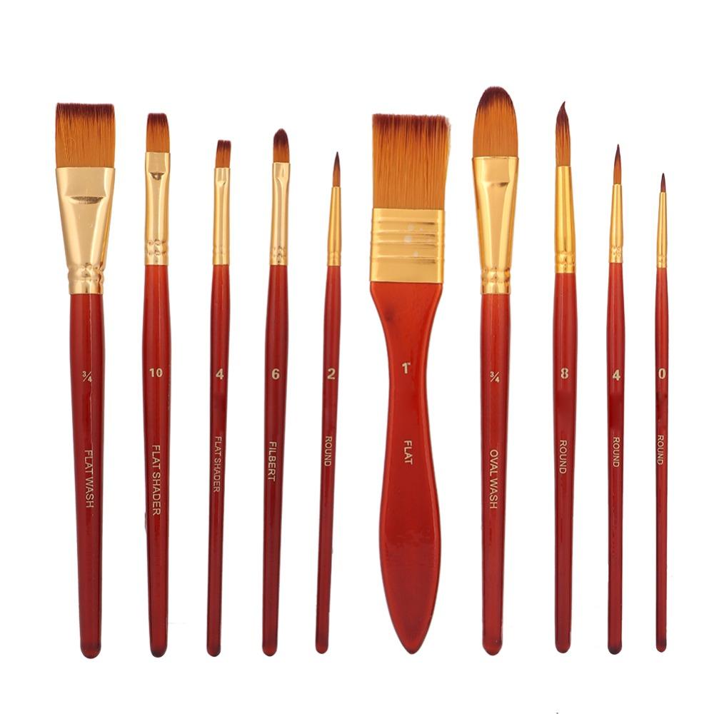 10 шт. Эргономичная ручка Щетка для чистки часов Деревянная ручка Инструмент для чистки часов Масляная живопись красный