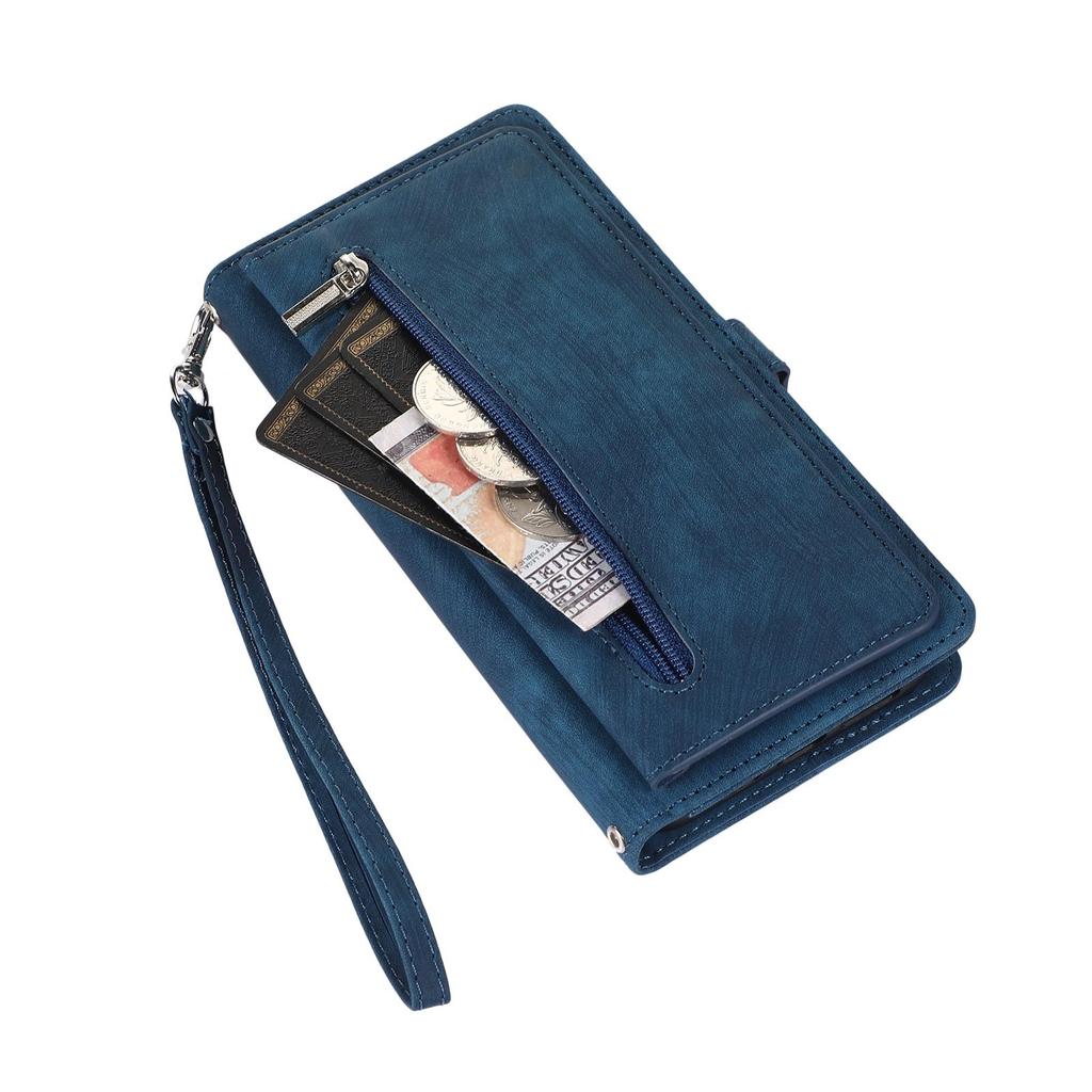 9 Kart Çevirme Retro Fermuar Deri Crossbody Cüzdan Kılıf iPhone 15 14 13 12 11 Pro Max XS MAX XR / Samsung S23 S22 S21 S20 Ultra Artı A14 A13 A54 A53