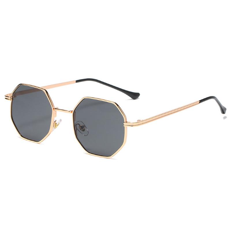 Luxury Square Sunglasses Man Woman Fashion Small Frame Polygon Sun Glasses Metal Vintage Retro Brand Octagon