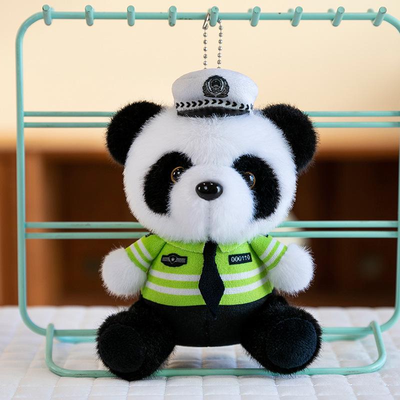 Breloc de pluș Panda Polițist - Variante Teddy Poliție Rutieră, Pompier, Doctor