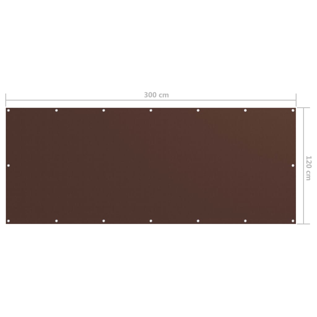 Vidaxl Parawan Balkonowy, Brązowy, 120X300 Cm, Tkanina Oxford