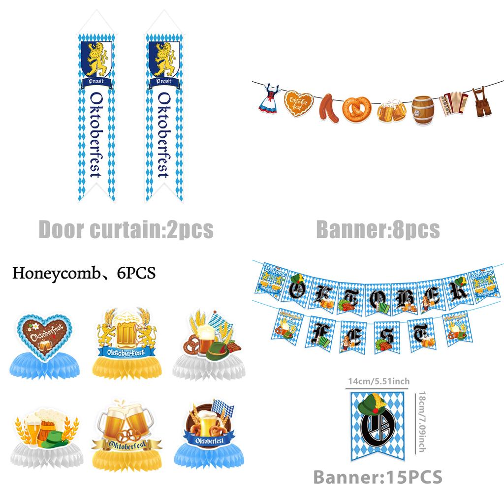 Munich Oktoberfest Party Supplies Set With Banner Balloons For Beer Festival Celebration