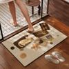 Retro Bathroom Floor Mat Is Easy To Take Care of for Home Use, Absorbent and Quick-drying Floor Mat Can Be Cut, Dirt-resistant and Non-slip Diatom Mu