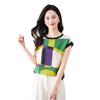Printed mulberry silk short-sleeved t-shirt  new fashion design loose silk shirt top women