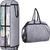 Heavy-Duty Oxford Hanging Garment Bag with Clear Window & Secure Buckle Straps - Half-Foldable Travel, Moving Closet Storage Bag