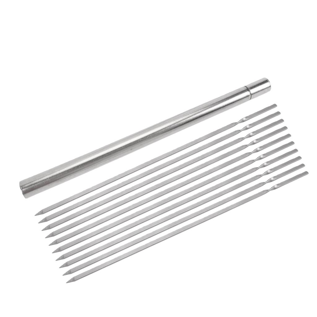 Ti Skewers for Grilling Portable BBQ Sticks with Storage Tube Lightweight Durable Camping Cooking Tools Easy To Clean