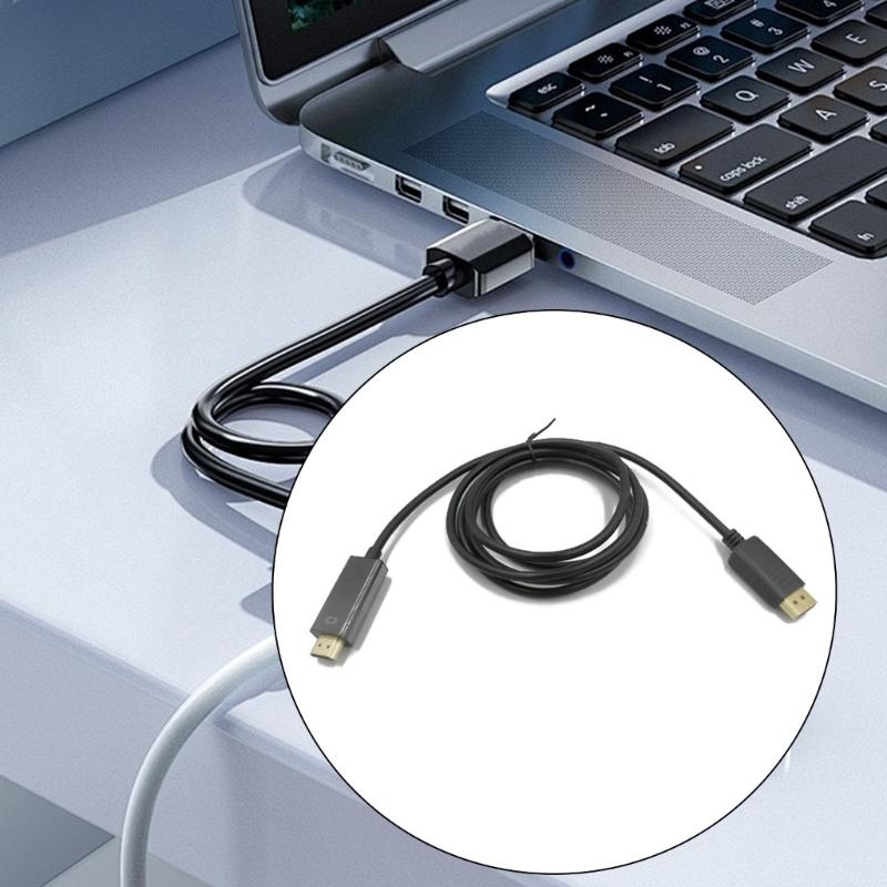 1.8m DP to HDTV Converters Cable 1080P 4K  for Stable Signal Transmission in Various Setting