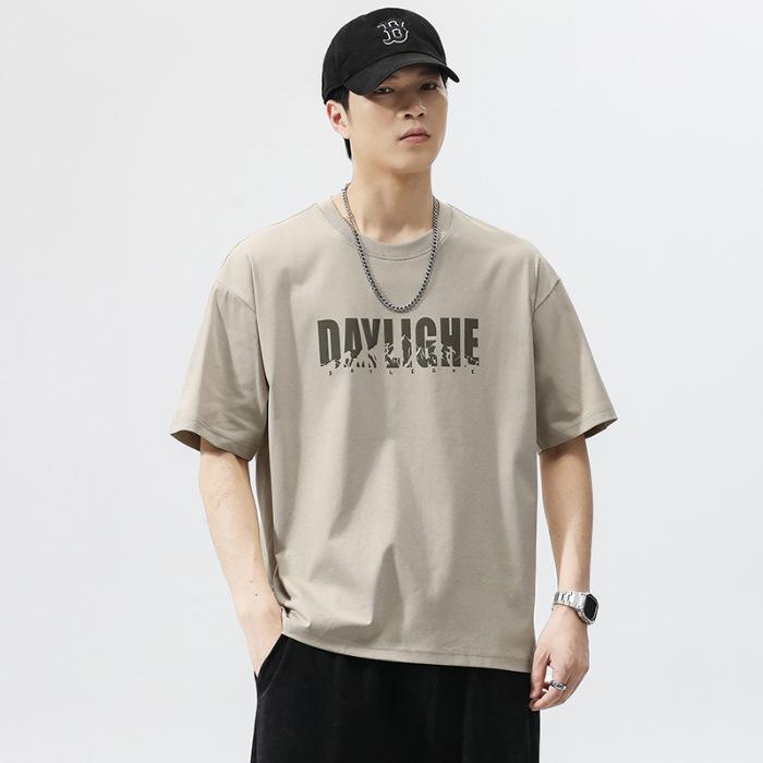 

Short-sleeved Men s Summer New Printed Casual Loose Heavy T-shirt Men s Top 4XL
