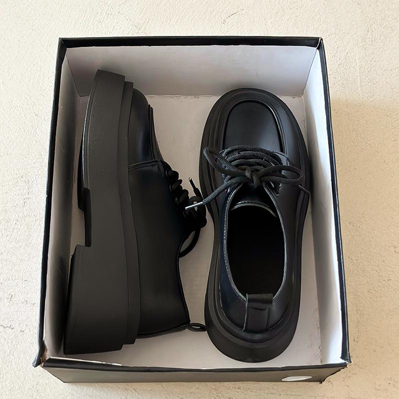 Britský styl platformové malé kožené boty, kožené dámské boty, podzimní a zimní nové Mary Jane japonské jk jednobotky