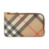 Check Woven Polyurethane Card Holder Women Accessories Beige 80942781