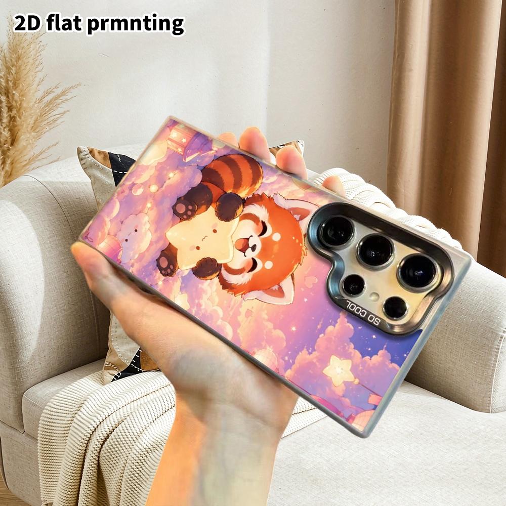 Phone Case: 2D Flat Samsung Galaxy A34 A35 M05 M06 S20 S22 S21 FE Plus 5G Protective Case, Couples Style, Panda Hugging a Star, Christmas and Hallowee