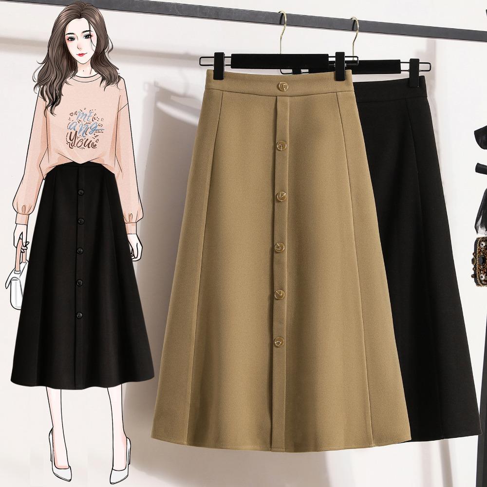 DIMANAF 2025 Plus Size Women Long Skirts Thicken Elastic Waist Trousers Oversize 5XL Autumn Winter