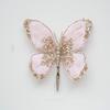 Flocking Artificial Butterfly Clip Gold Powder Christmas Tree Decoration  Xmas New Year