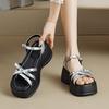 Beautiful Thick-soled High-heeled Sandals for Women's Summer Wear, Exquisite 2024 New Muffin Bottom Slope Heel Fairy Women's Sandals