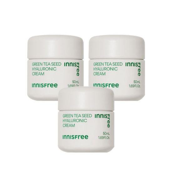 

Innisfree Green Tea Seed Hyaluronic High Moisture Cream Vegan Deep Hydration 50ml × 3