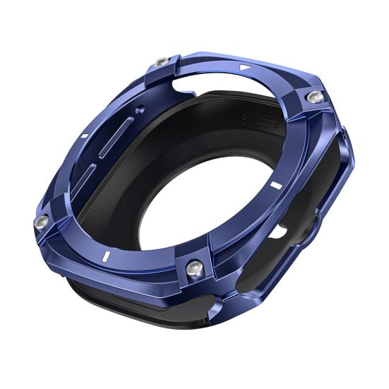 Watch Protective Case for Galaxy Watch Ultra 47mm Shockproof Rugged Zinc Alloy Protector Bezel with Back Cover Square Watch Bumper Cover Shell