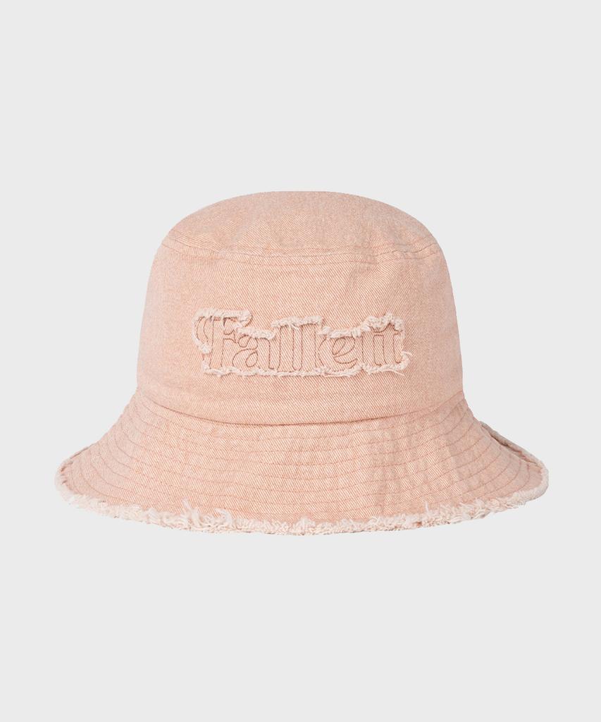 FALLETT Damaged Denim Bucket Hat Light Pink