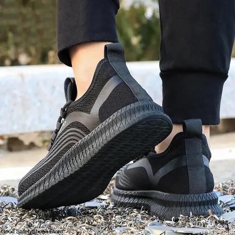 Sicherheitsschuhe mit Stahlkappe Herren Leichte Atmungsaktive Mesh Arbeitssneaker Arbeitssicherheitsstiefel Herrenschuhe Unzerstörliche Arbeitsstiefel